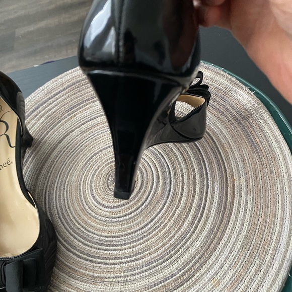 J.Renee Classic Black Peep Toe Heels - Picture 5 of 9